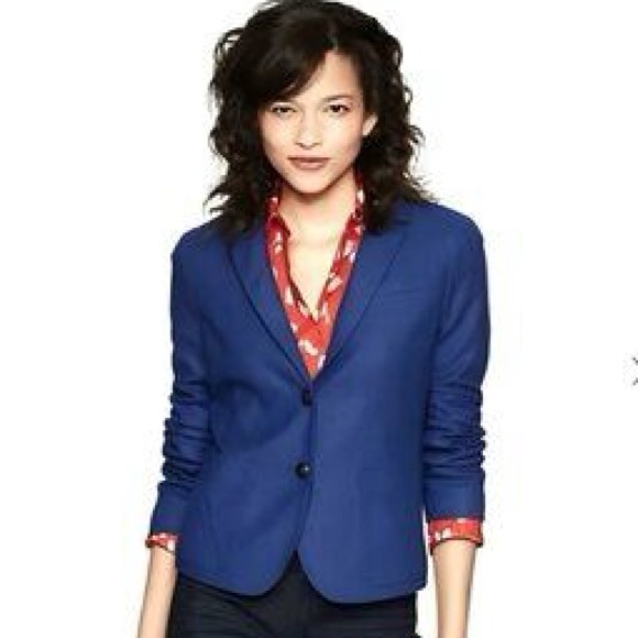 GAP Women's Wool Royal Blue Purple Academy Blazer 12 - Picture 2 of 6